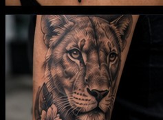 Tattoo photo example 17: Fine-line rose